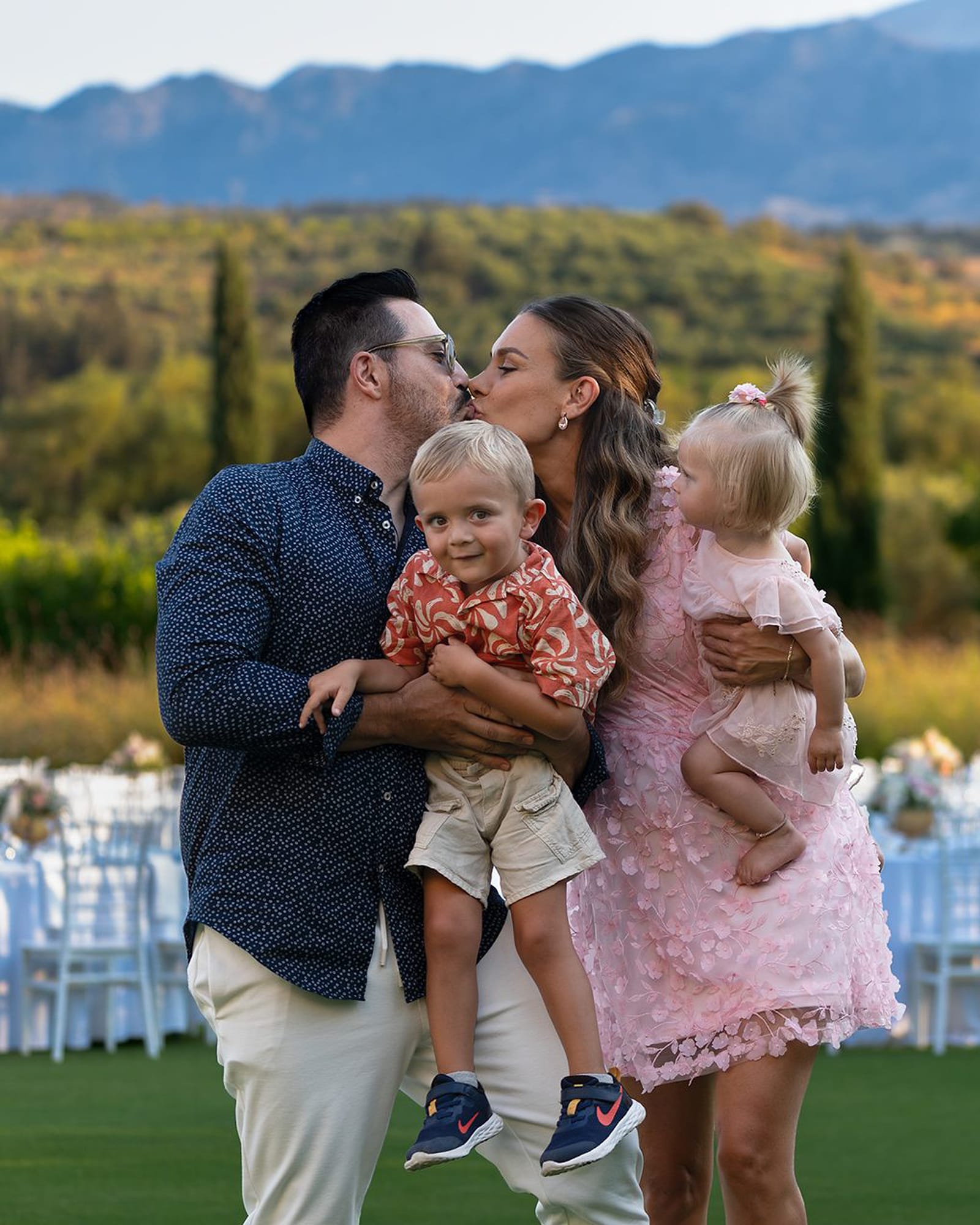 Yannis with his wife and their two children in Crete